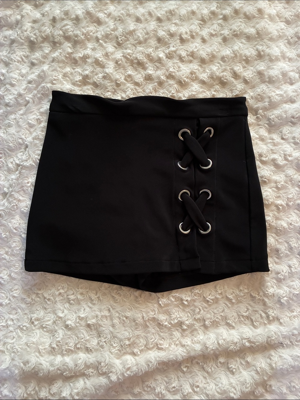 Forever 21 Black Lace-Up Front Skort
